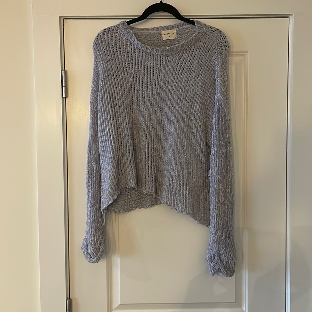 Light blue chenille sweater